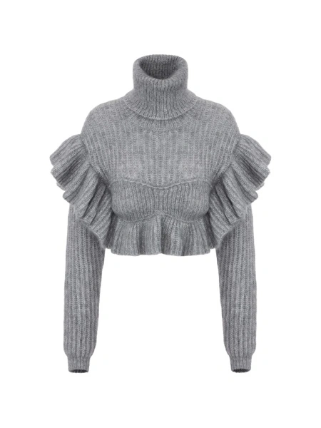 Pulover tricotat Elisabetta Franchi gri