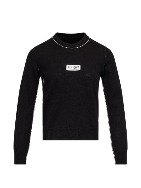 Pulover tricotat MM6 Maison Margiela negru