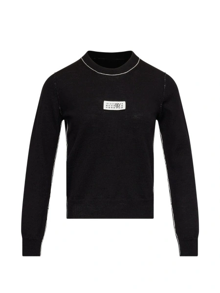 Pulover tricotat MM6 Maison Margiela negru