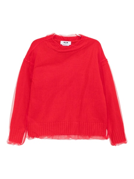 Pulover tricotat MSGM rosu din lana