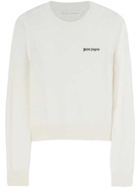 Pulover tricotat Palm Angels alb