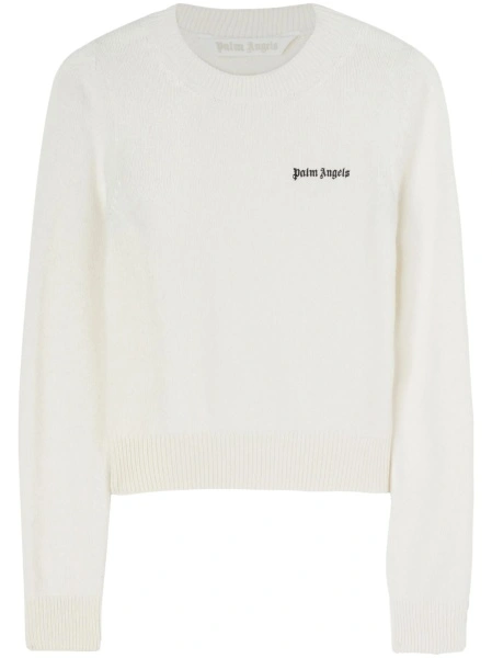 Pulover tricotat Palm Angels alb