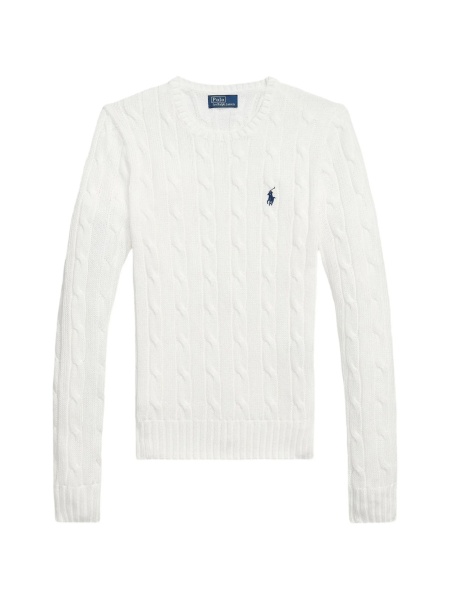 Pulover tricotat Ralph Lauren alb