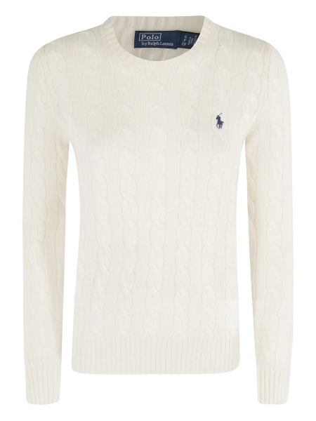 Pulover tricotat Ralph Lauren alb