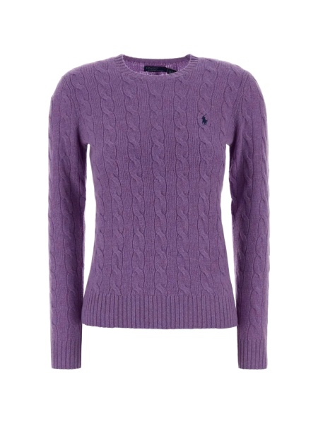 Pulover tricotat Ralph Lauren violet din lana si casmir