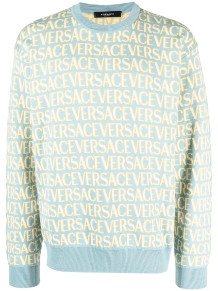 Pulover tricotat Versace albastru