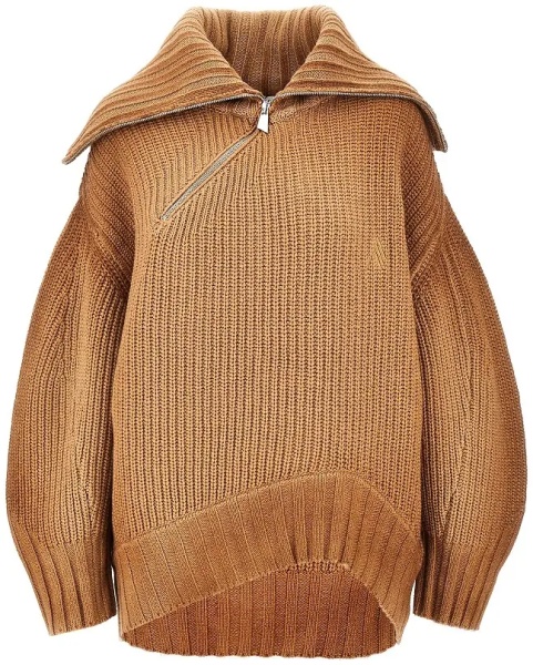 Pulover Wool and cashmere sweater with slanted zip