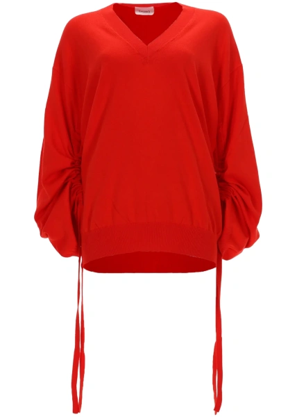 Pulovere Maglia In Cotone Con Scollo A V