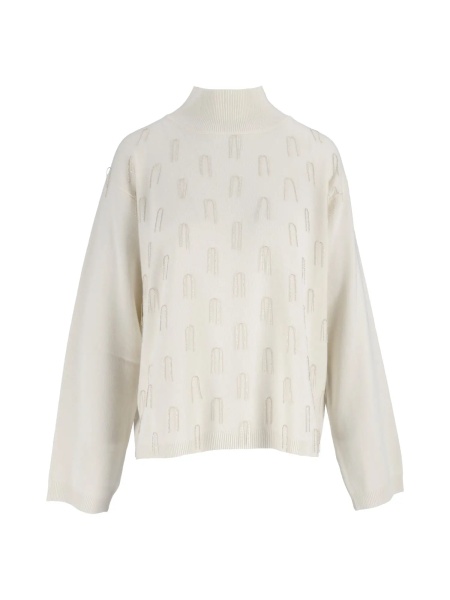 Pulovere PLATINUM TURTLE NECK SWEATER, FILO DIAMANTE FRINGE DETAIL