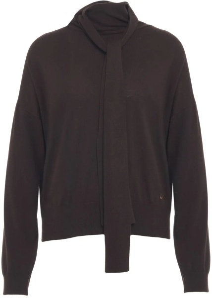 Pulovere Sweater with tie-neck collar