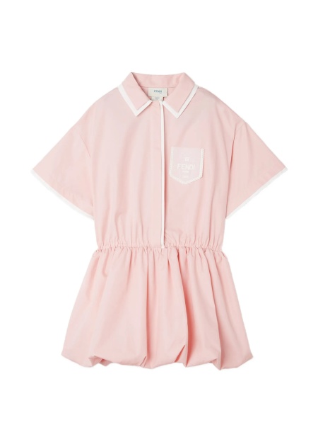 Rochie casual Fendi roz din polyester si bumbac
