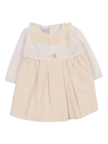 Rochie casual Paz Rodriguez alba din lana si bumbac