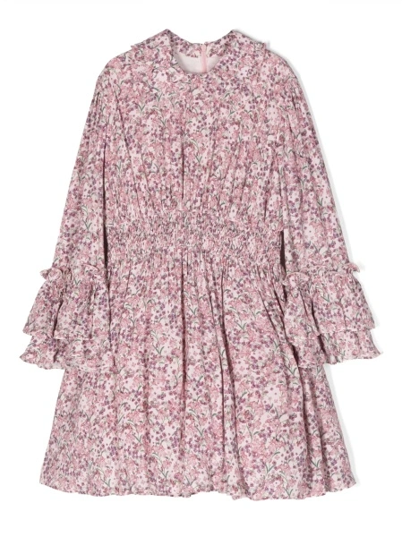 Rochie casual SIMONETTA roz din vascoza si poliamida