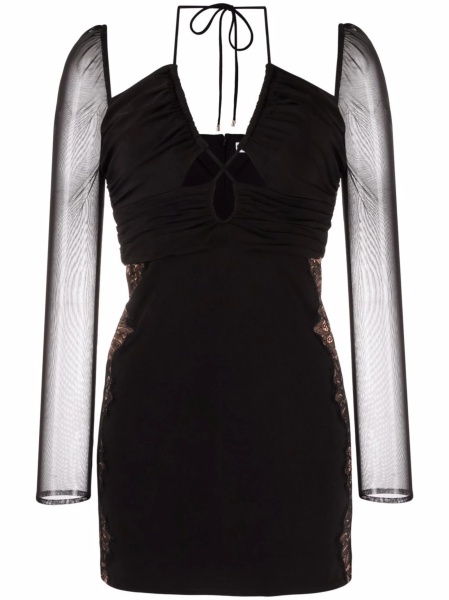 Rochie de ocazie Self-Portrait neagra din spandex/elastan si polyester