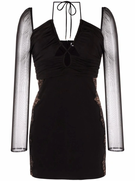Rochie de ocazie Self-Portrait neagra din spandex/elastan si polyester