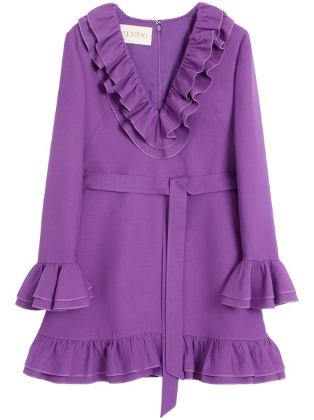 Rochie de ocazie Valentino Garavani violet din matase si lana