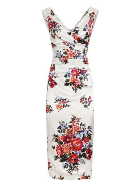 Rochie de zi Dolce & Gabbana alba din elastan si vascoza