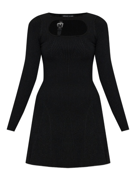 Rochie de zi Versace Jeans Couture neagra din vascoza