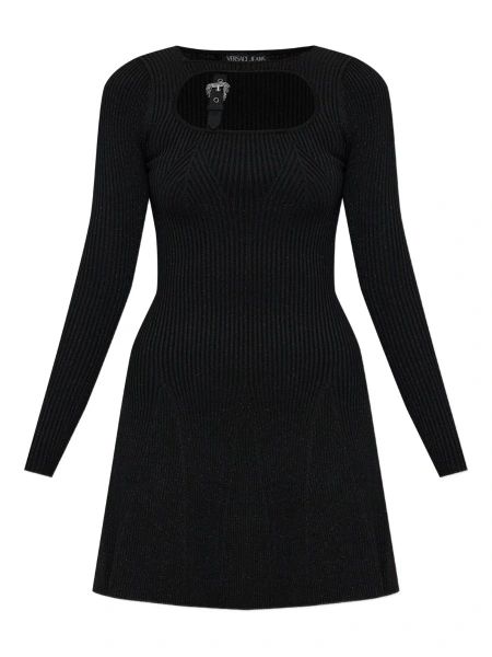 Rochie de zi Versace Jeans Couture neagra din vascoza