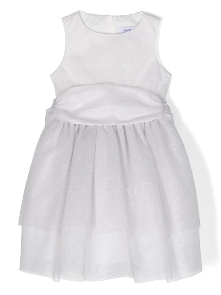 Rochie eleganta SIMONETTA argintie din polyester si poliester metalizat