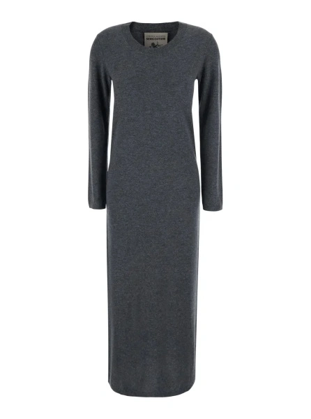 Rochie lunga Semicouture gri din lana si casmir