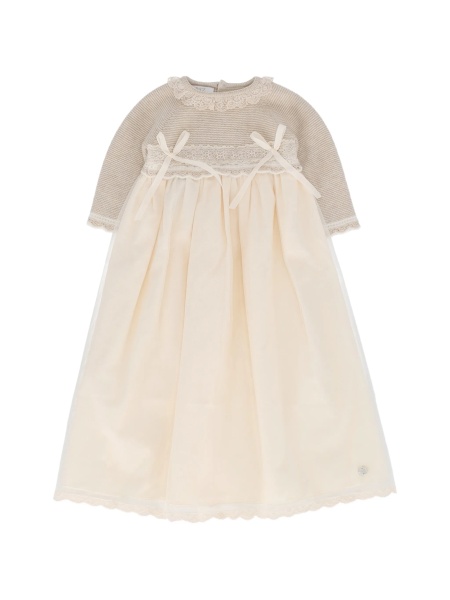 Rochie tricotata Paz Rodriguez neutra din bumbac si casmir