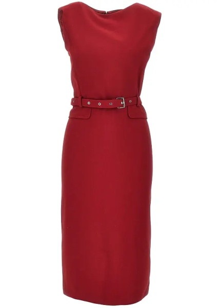 Rochii Crepe midi dress with belt