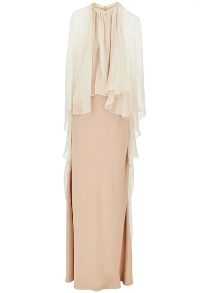 Rochii Enver Satin long dress with chiffon cape