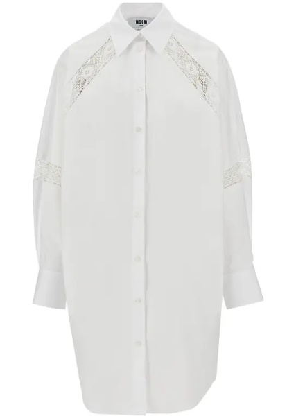Rochii Shirt dress with lace inserts