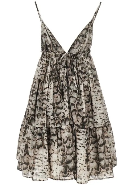 Rochii Snake-print muslin mini dress