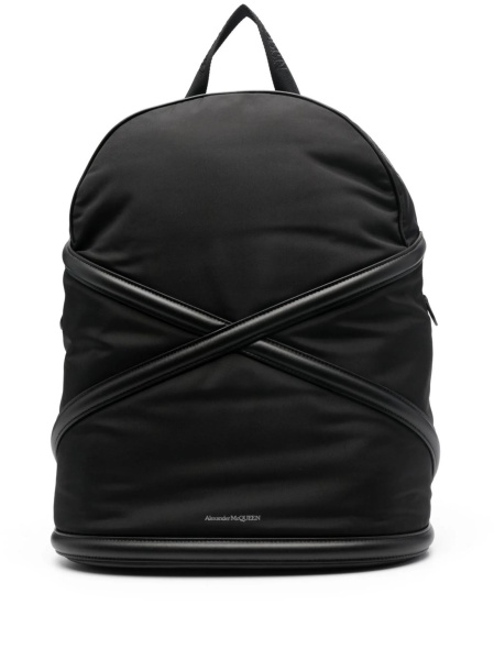 Rucsac Alexander McQueen negru din piele si material textil