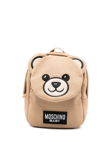 Rucsac Moschino maro din bumbac si polyester
