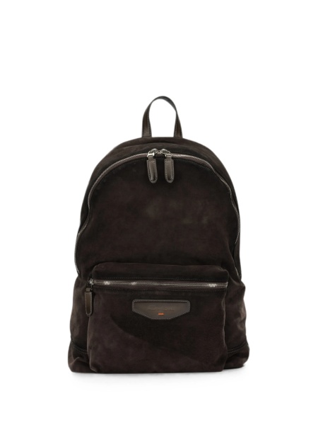 Rucsac Santoni maro din piele intoarsa