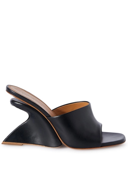 Saboti Off-White negri din piele