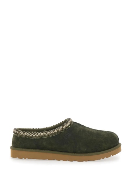 Saboti 'Tasman' Green Mules with Shearling Lining in Suede Man