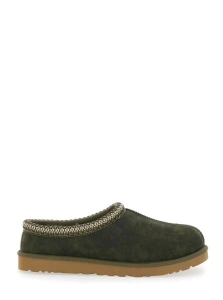 Saboti 'Tasman' Green Mules with Shearling Lining in Suede Man