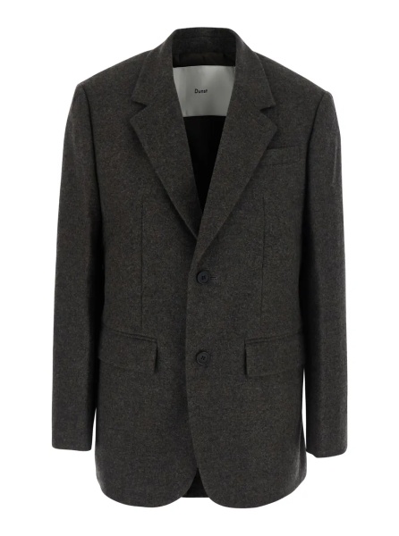 Sacou CLASSIC 2 BUTTON WOOL BLAZER with notched revers and side pockets in grey wool and cashmere for men