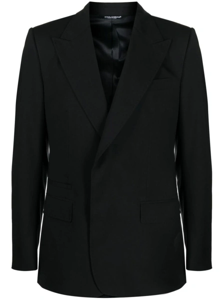 Sacou Dolce & Gabbana negru din elastan si lana
