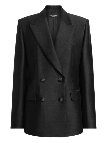 Sacou Dolce & Gabbana negru din matase si lana