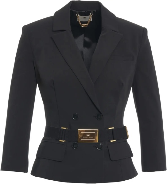 Sacou Double-breasted blazer with waist belt