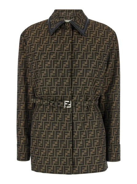 Sacou Fendi maro din bumbac