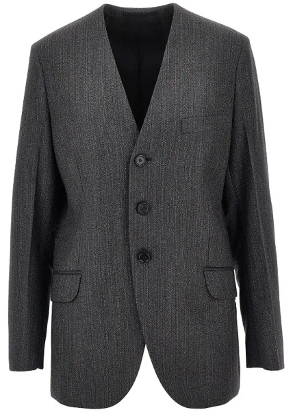 Sacou Jil Sander gri din lana