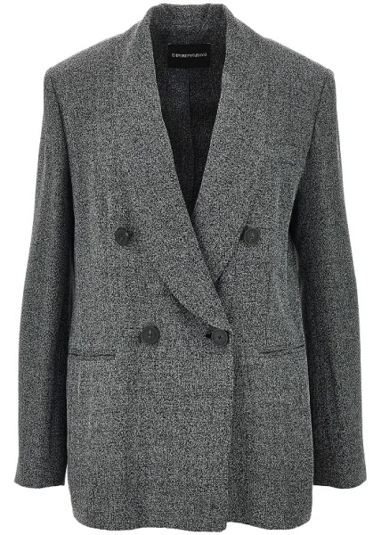 Sacou Mouliné fabric double-breasted jacket