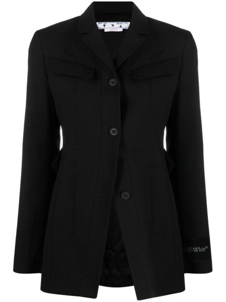 Sacou Off-White negru din lana