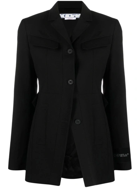 Sacou Off-White negru din lana