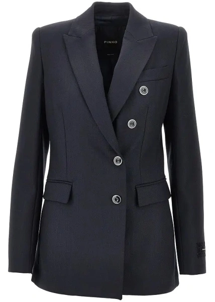 Sacou Wool-blend double-breasted colsure