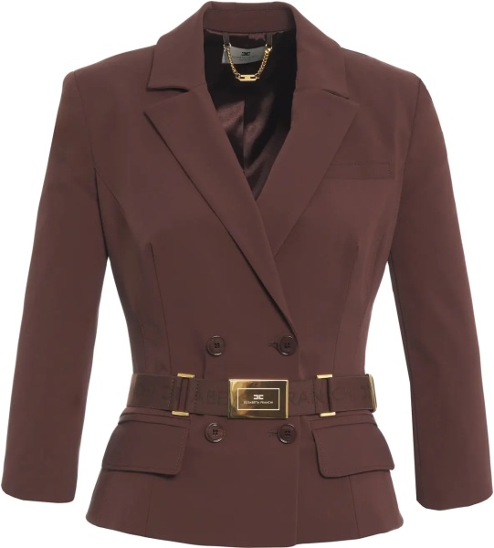 Sacouri Double-breasted blazer with waist belt