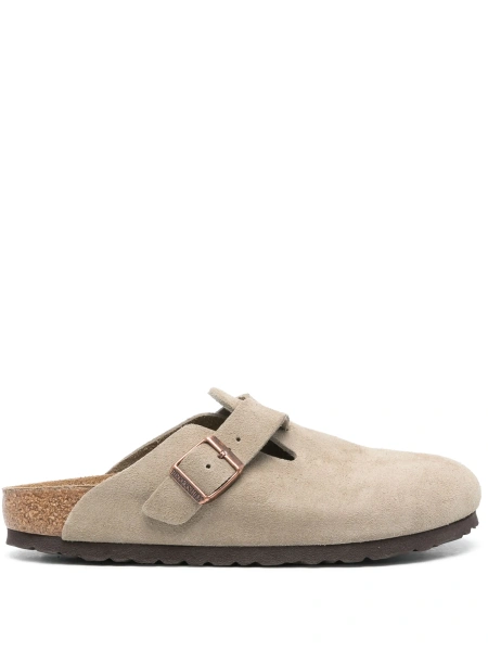 Sandale Birkenstock neutre din piele intoarsa