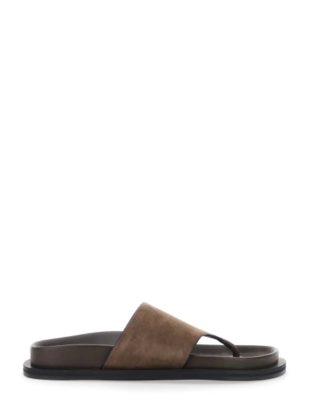 Sandale 'Imara' Brown Sandals with Contoured Footbed and Rubber Sole in Suede Woman