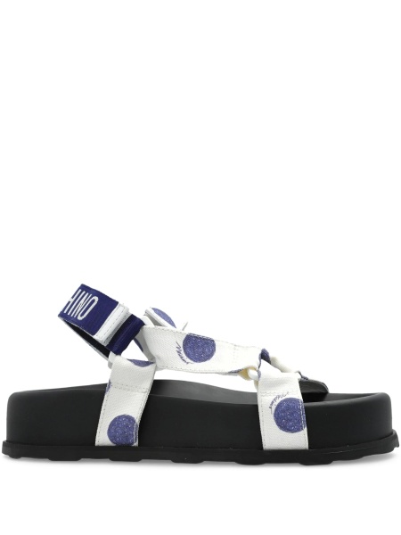 Sandale Moschino albe din bumbac